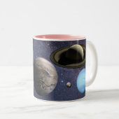 Solar system Mug Tweekleurige Koffiemok (Voorkant rechts)