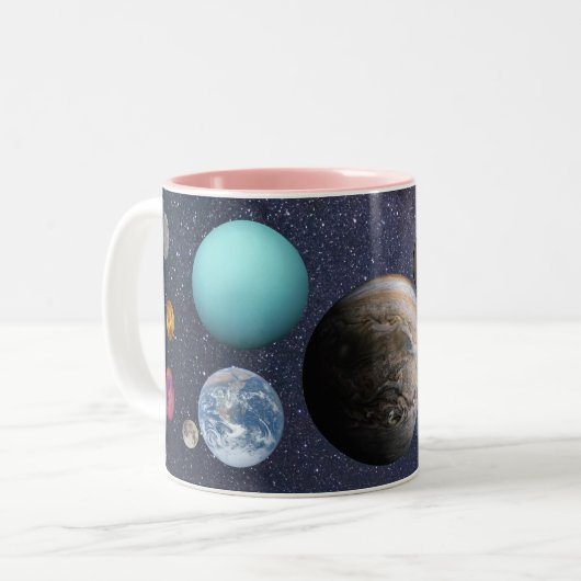 Solar system Mug Tweekleurige Koffiemok (Voorkant links)