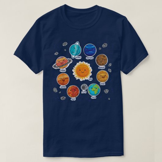 Solar System Planet Sun Space Science Astronaut ST T-shirt (Design voorkant)