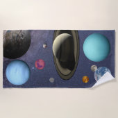 Solar system planets beach towel strandlaken (Voorkant)