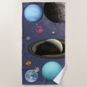 Solar system planets beach towel strandlaken (Voorkant)