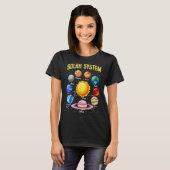 Solar System Planets Educational Science Space Lov T-shirt (Voorkant volledig)
