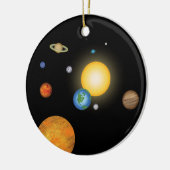 Solar System Planets in Deep Dark Space Custom Keramisch Ornament (Links)