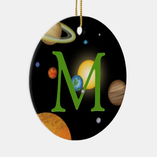 Solar System Planets in Space Monogramed Custom Keramisch Ornament (Rechts)