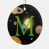 Solar System Planets in Space Monogramed Custom Keramisch Ornament (Links)