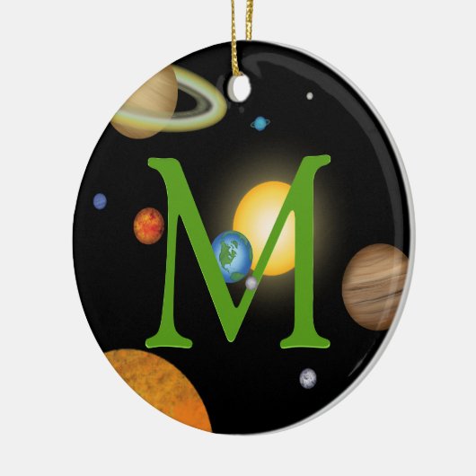 Solar System Planets in Space Monogramed Custom Keramisch Ornament (Links)