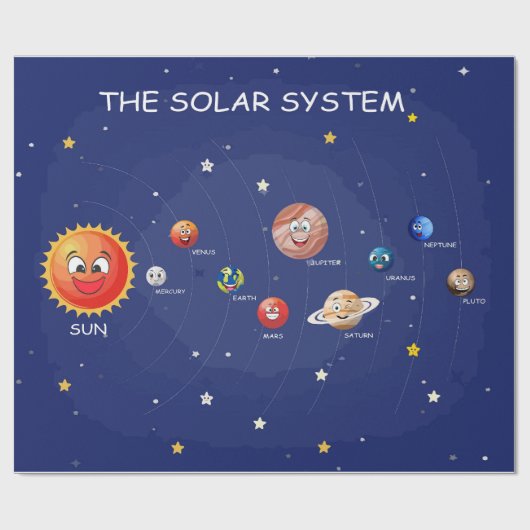 Solar System Planets jigzaagpuzzel Cadeaupapier (Vlak)