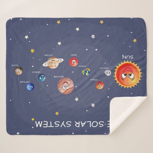 Solar System Planets jigzaagpuzzel Sherpa Deken (Voorkant (horizontaal))