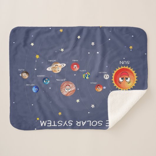 Solar System Planets jigzaagpuzzel Sherpa Deken (Voorkant (horizontaal))