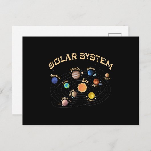 Solar System Planets Kids Knowledge Outer Space Briefkaart (Voorkant / Achterkant)