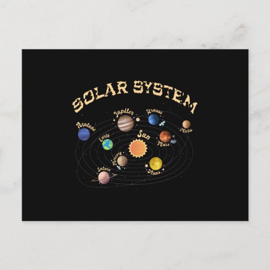 Solar System Planets Kids Knowledge Outer Space Briefkaart (Voorkant)