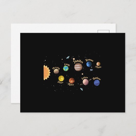 Solar System Planets Kids Knowledge Outer Space Briefkaart (Voorkant / Achterkant)