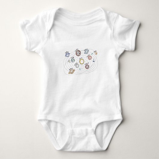 Solar System Planets Kids Knowledge Outer Space Romper (Voorkant)
