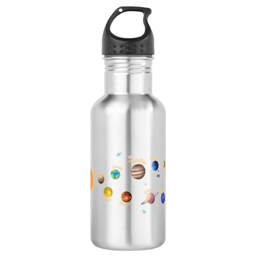 Solar System Planets Kids Knowledge Outer Space Waterfles (Voorkant)