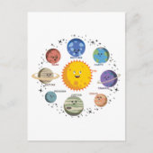 Solar System Planets Outer Space Galaxy Universe Briefkaart (Voorkant)