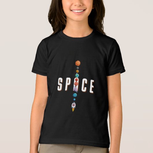 Solar System Planets Rocket Space Art Tri-Blend Shirt (Voorkant)