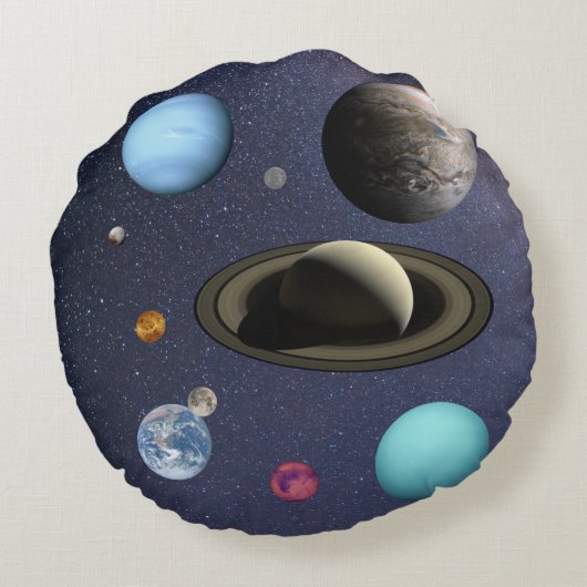 Solar system planets rond kussen (Achterkant)