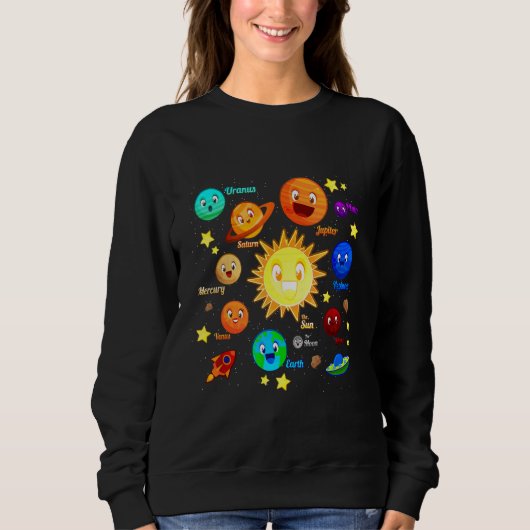 Solar System Planets Science Space Boys Girls Kids Trui (Voorkant)