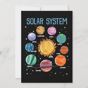 Solar System Planets Science Space Boys Girls STEM Kaart