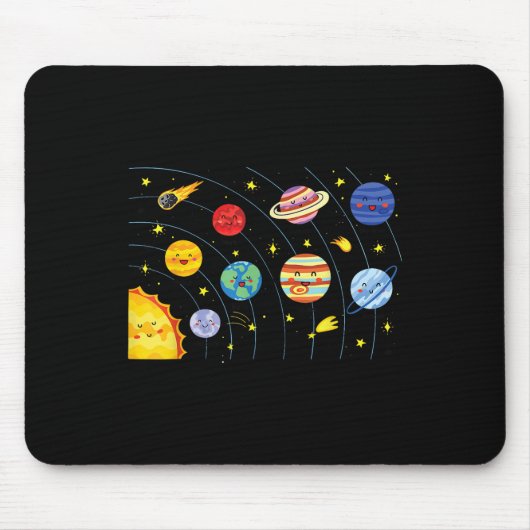 Solar System Planets Science Space Boys Girls Stem Muismat (Voorkant)