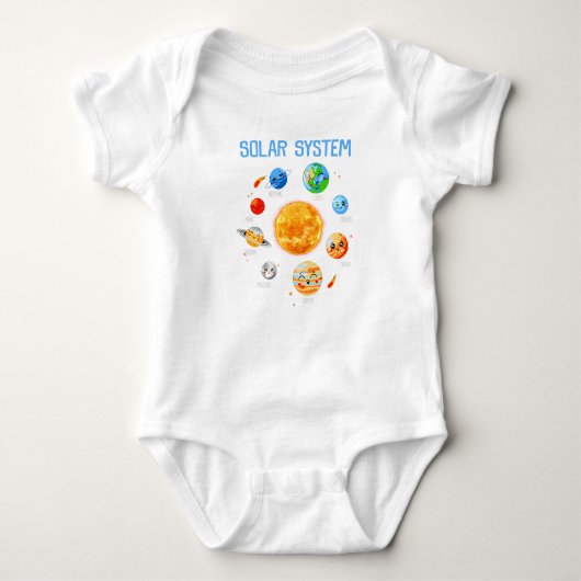 Solar System Planets Science Space Boys Girls STEM Romper (Voorkant)