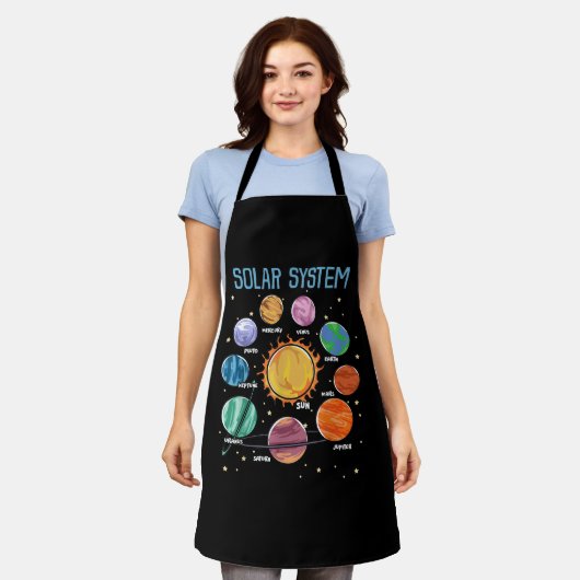 Solar System Planets Science Space Boys Girls STEM Schort (Gedragen)