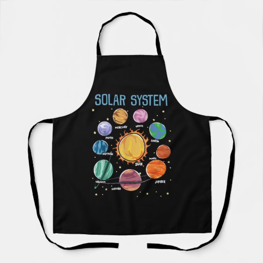 Solar System Planets Science Space Boys Girls STEM Schort (Voorkant)