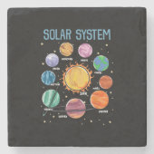 Solar System Planets Science Space Boys Girls STEM Stenen Onderzetter (Voorkant)