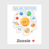 Solar System Planets Science Space Boys Girls STEM Sticker (Vel)