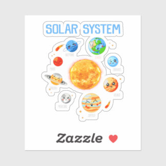 Solar System Planets Science Space Boys Girls STEM Sticker