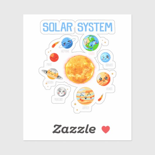 Solar System Planets Science Space Boys Girls STEM Sticker (Vel)