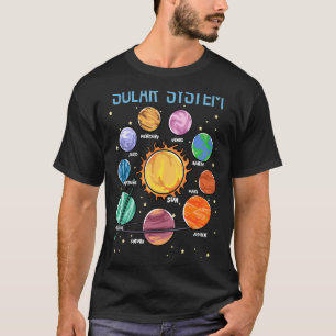 Solar System Planets Science Space Boys Girls Stem T-shirt