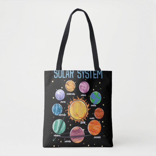 Solar System Planets Science Space Boys Girls STEM Tote Bag (Voorkant)
