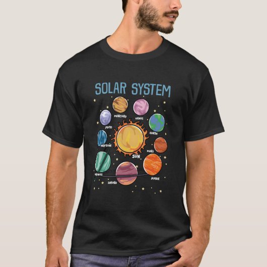 Solar System Planets Science Space Stem T-shirt (Voorkant)
