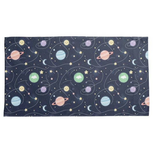 Solar System Planets Seamless Pattern Kussensloop (Voorkant-Rechts)