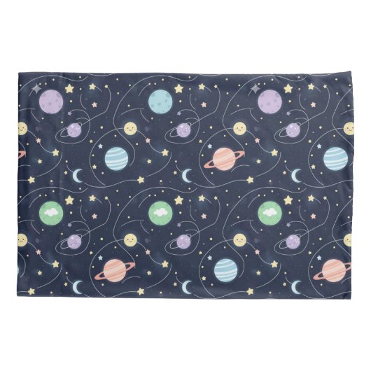 Solar System Planets Seamless Pattern Kussensloop (Achterkant)