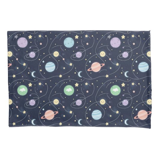 Solar System Planets Seamless Pattern Kussensloop (Voorkant)