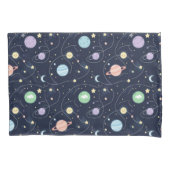 Solar System Planets Seamless Pattern Kussensloop (Voorkant-Links)