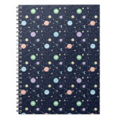 Solar System Planets Seamless Pattern Notitieboek (Voorkant)