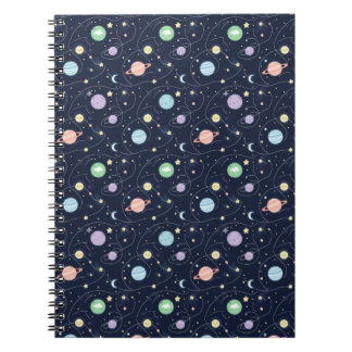 Solar System Planets Seamless Pattern Notitieboek