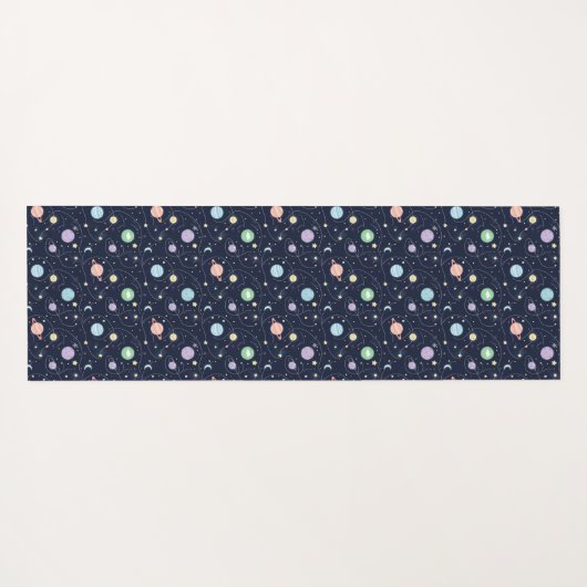 Solar System Planets Seamless Pattern Yogamat (Achterkant (horizontaal))