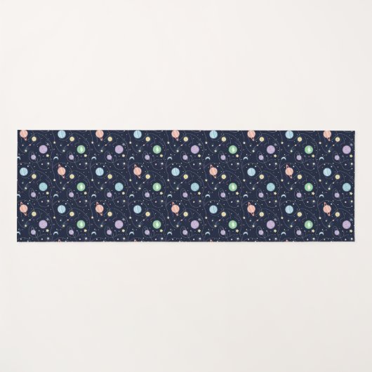 Solar System Planets Seamless Pattern Yogamat (Voorkant (horizontaal))