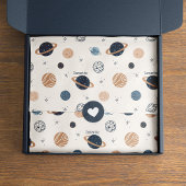 Solar System Planets Sketch Pattern Decoupage Tissuepapier