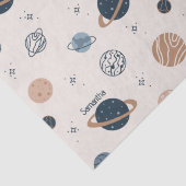 Solar System Planets Sketch Pattern Decoupage Tissuepapier (Detail)