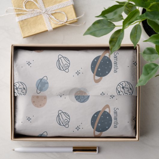 Solar System Planets Sketch Pattern Decoupage Tissuepapier (Geschenk)
