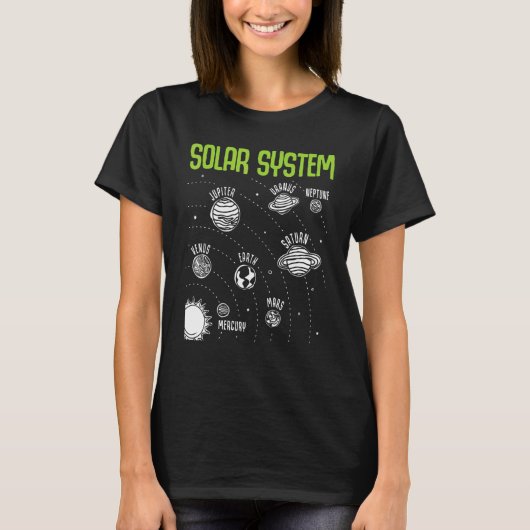 Solar System Planets Space STEM Science Teacher Sc T-shirt (Voorkant)