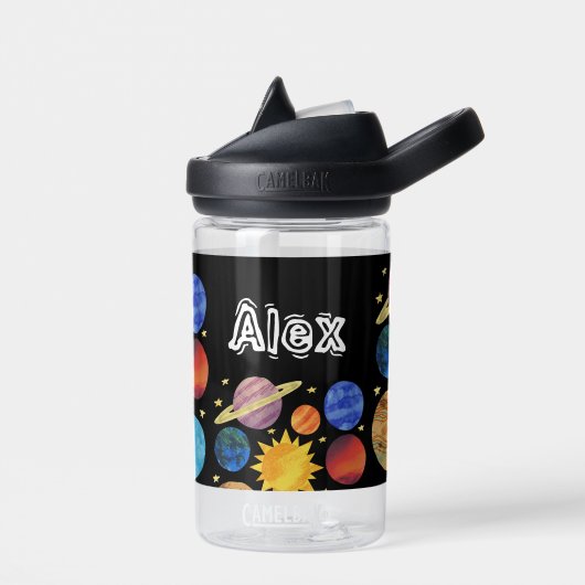 Solar System Space Aangepaste naam Waterfles (Links)