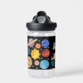 Solar System Space Aangepaste naam Waterfles (Voorkant)