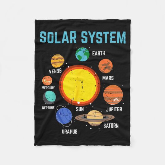 Solar System Sun Planets Galaxy Astronomy Men Wome Fleece Deken (Voorkant)