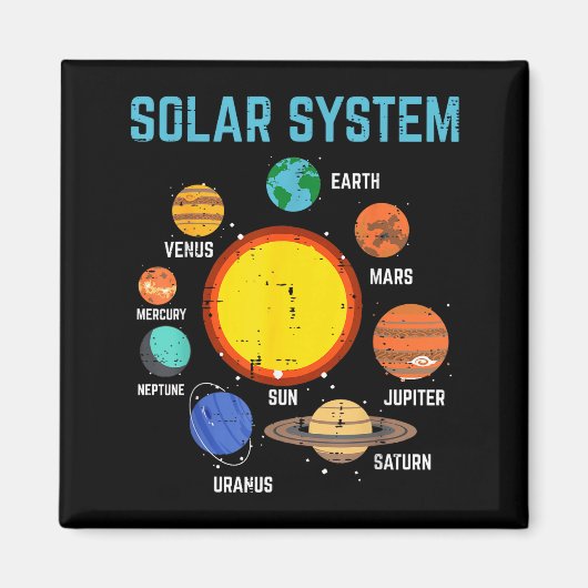 Solar System Sun Planets Galaxy Astronomy Men Wome Magneet (Voorkant)